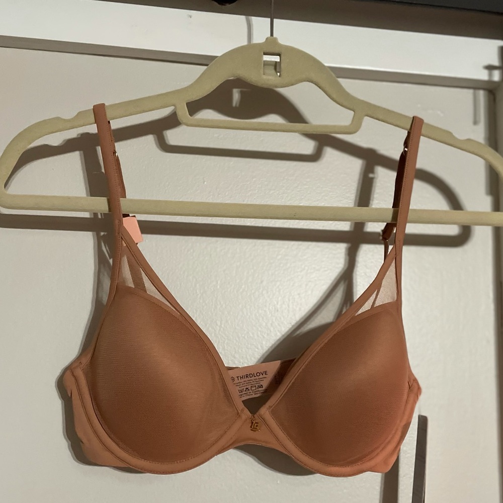 NWOT THIRDLOVE 32.5 C - Classic Uplift Plunge Bra in Taupe (Nude) // 32C 1/2